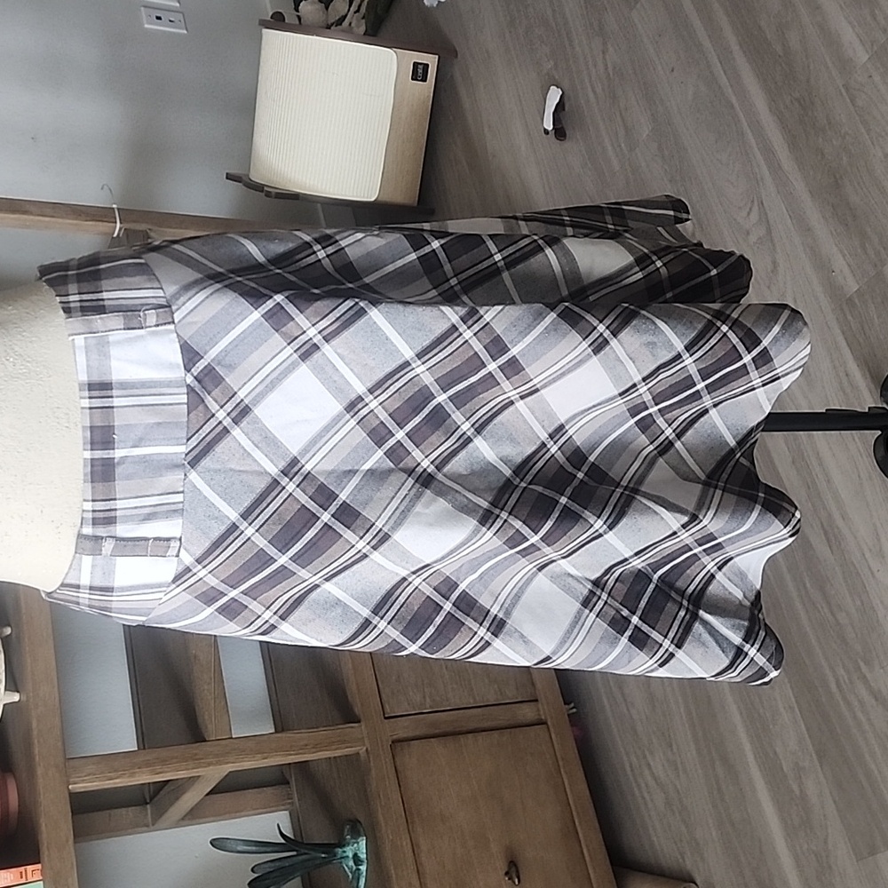 east5th Plaid Midi Skirt